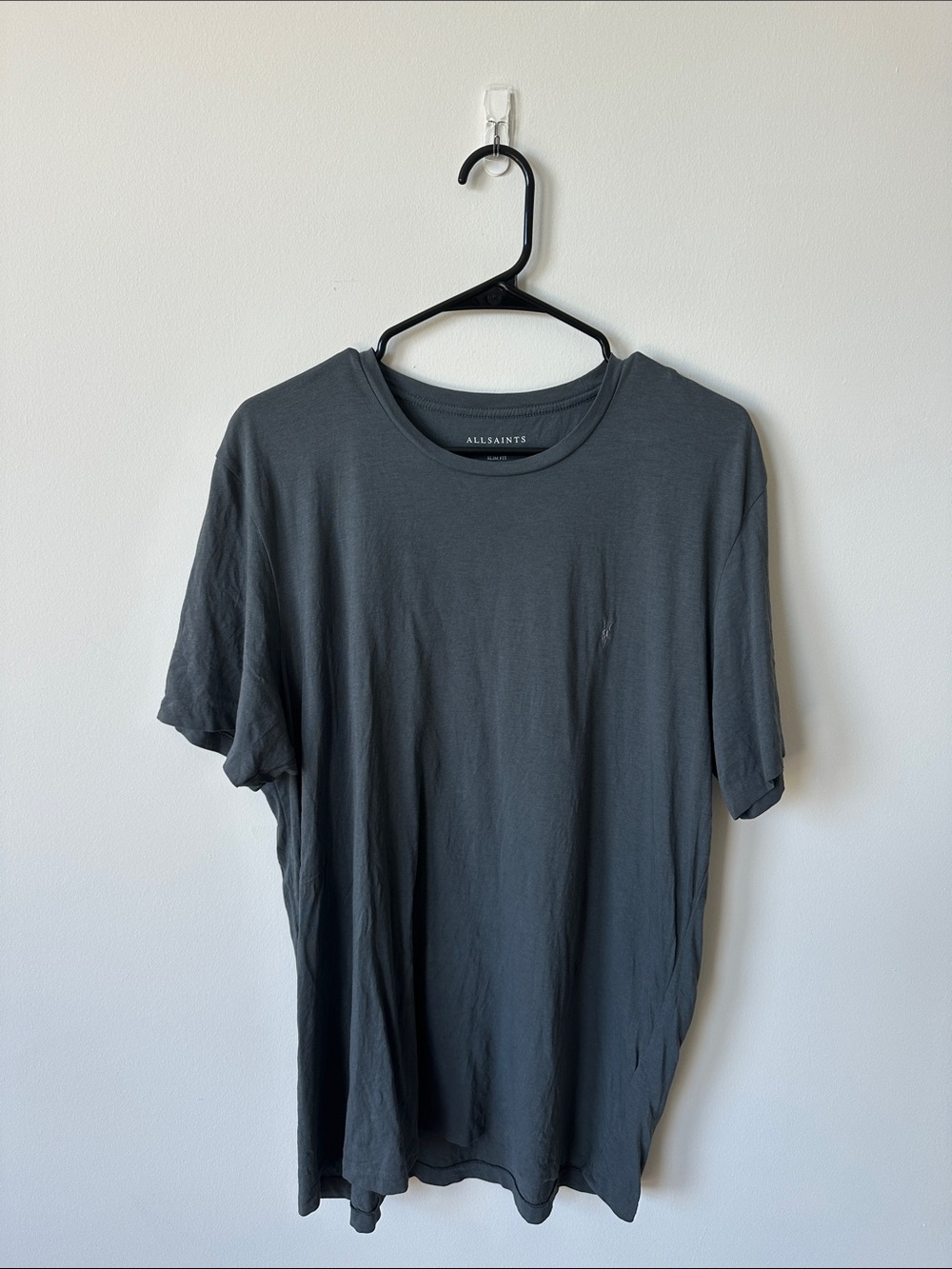 All Saints Short-Sleeve Crew T-Shirt in Charcoal